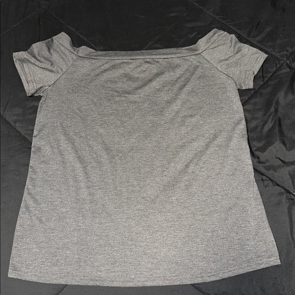 Gray Off-Shoulder Top